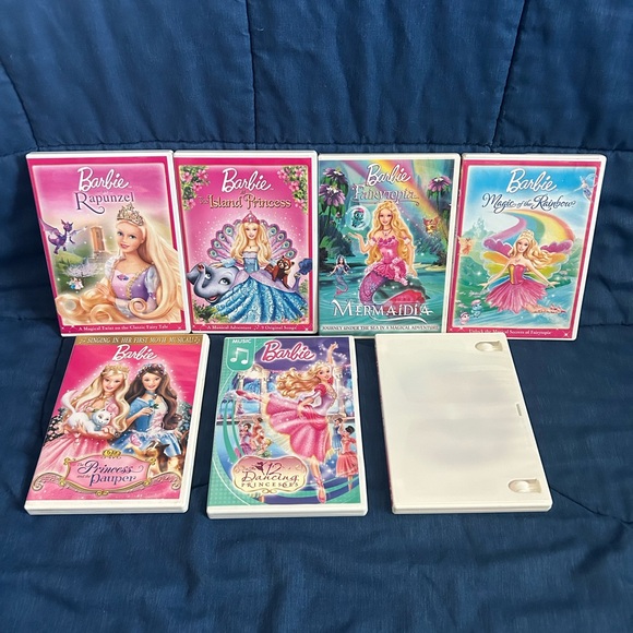 Barbie Other - Lot of 7 Barbie DVD, including Rapunzel and Mermaidia